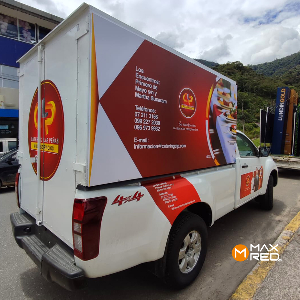 branding camioneta blanca impr uv